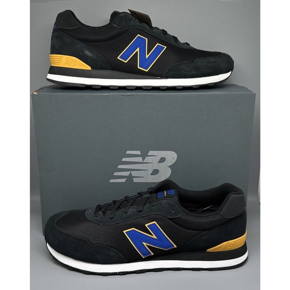 New Balance 515 Classic Black /Blue Running Shoes ML515HTB Men's Sz 17 NEW!